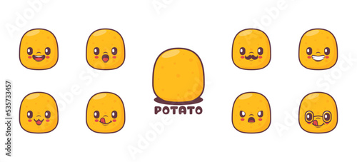 potato cartoon. food vector illustration