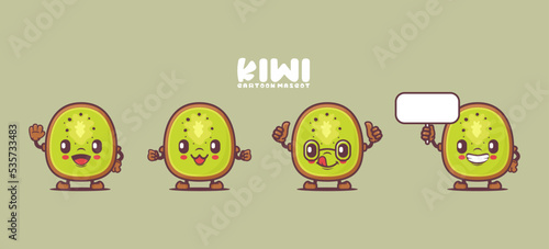 Kiwi cartoon mascot. fruit vector illustration