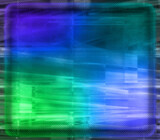 Abstract iridescent glitch art border background image.