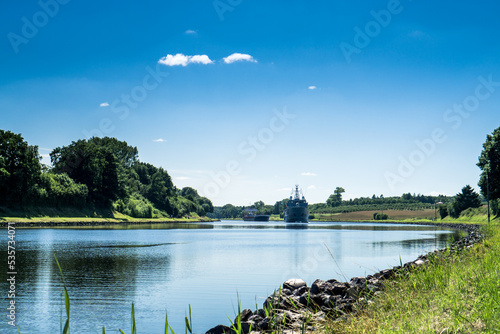 A Navy ship on the Kiel Canal