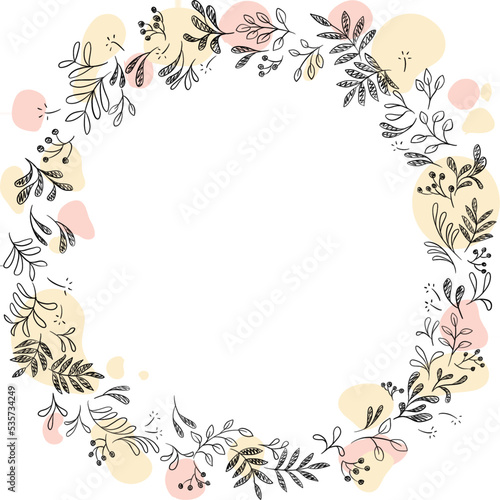 floral wreath soft pink- frame SVG