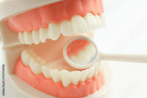 Concept of tooth treatment and dental care