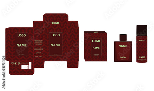Packaging design, luxury perfume box, deo design mock up box. Illustration vector.