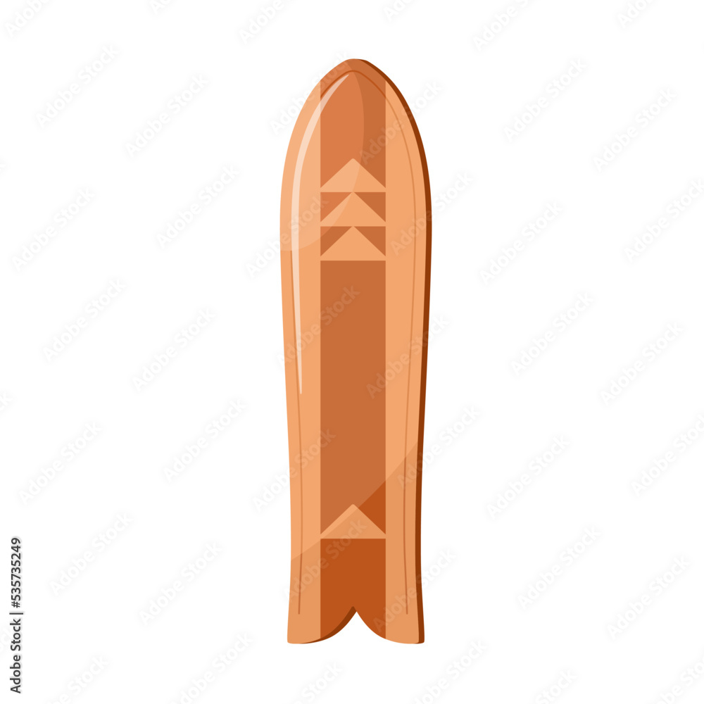 Alaiatype water board. Longboard, thin long surfboard top view. Beach