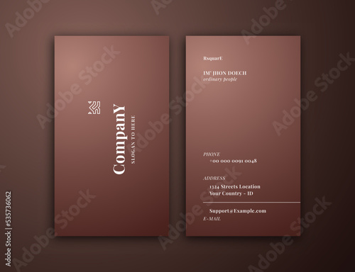 business card, brown white vertical card name, vertical luxury editable business card template