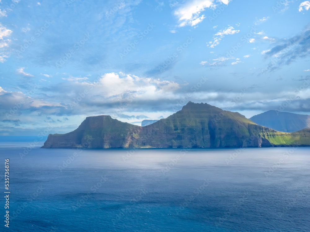 Stunning seascapes near the village of Gjógv (gorge) on the northeast tip of Eysturoy island, in the Faroe Islands.