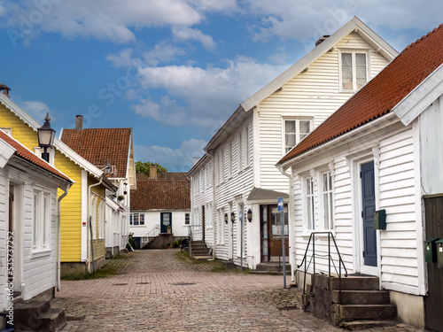 The historical seaside resort town of Mandal on the southern coast of Norway, Lindesnes municipality, Agder county, Norway. photo