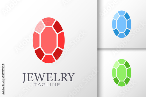 Jewelry logotype. Set of three variants in different colors. Minimalist trendy contemporary design. Best for web, print, logo creating and branding design. Jewellery company concept.