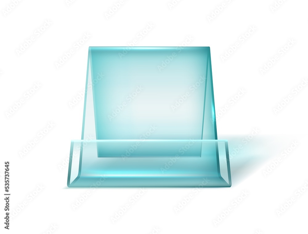 Acrylic brochure holder isolated on transporent background. empty glass