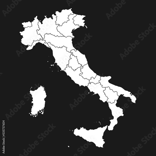 Italy Map with region borders. Vector illustration.