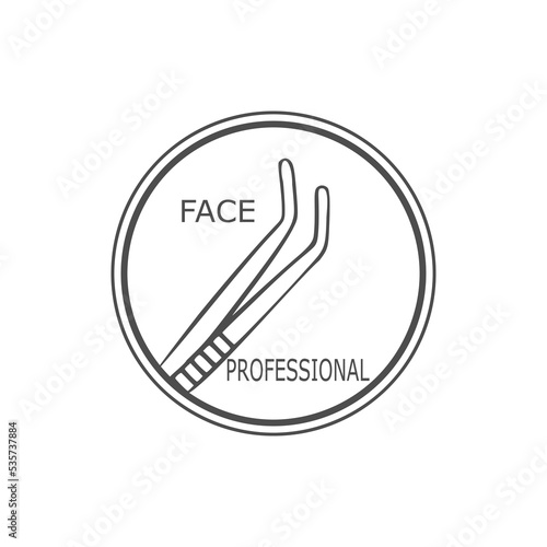 Cosmetic tweezers for eyebrow icon