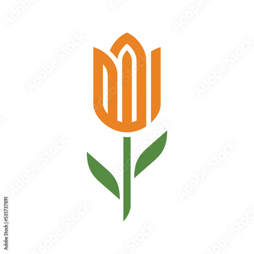 Arabic calligraphy of the name of God (Allah) in tulip shape.