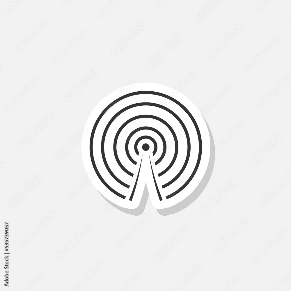 Wireless signal line icon sticker isolated on white background Wireless signal line icon sticker isolated on white background