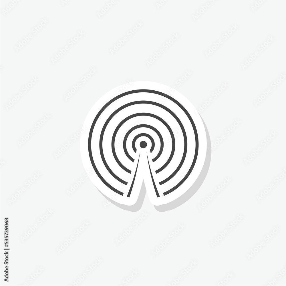 Wireless signal line icon sticker isolated on white background Wireless signal line icon sticker isolated on white background