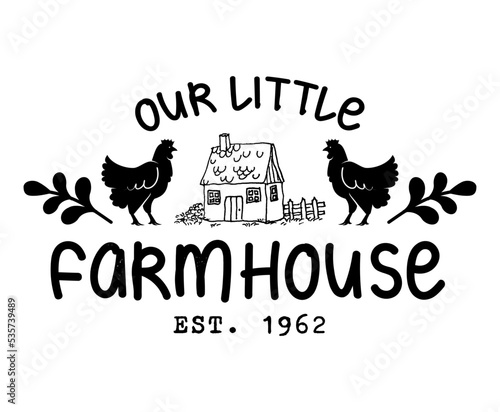 Beautiful, stylish farmhouse isolated illustration vector