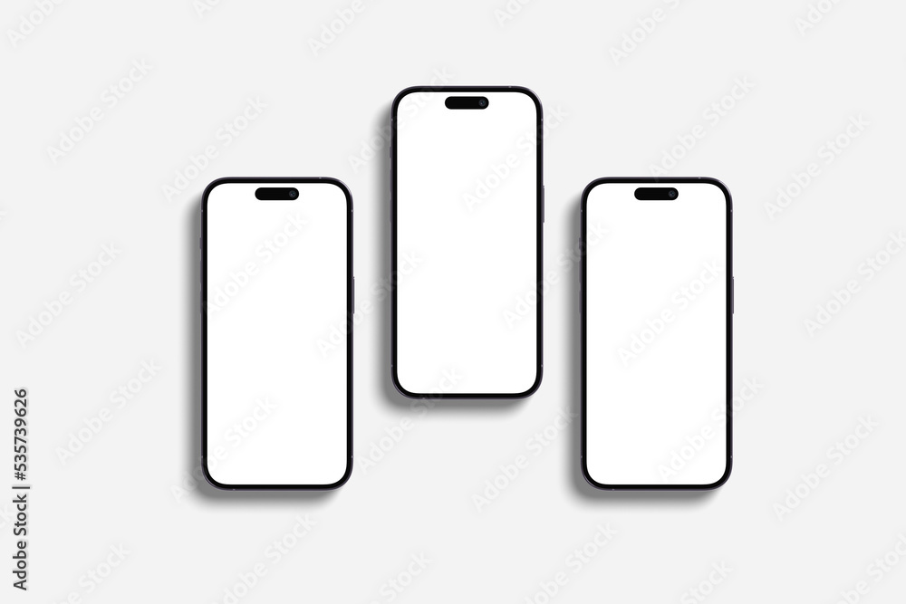 New realistic mobile phone smartphone mockup on white background New realistic mobile phone smartphone mockup on white background