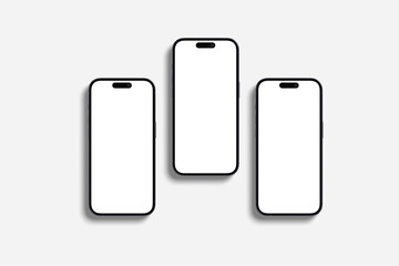 New realistic mobile phone smartphone mockup on white background