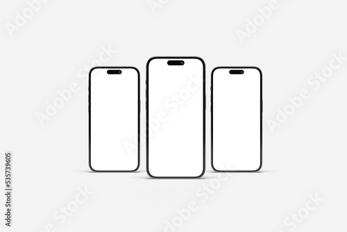 New realistic mobile phone smartphone mockup on white background