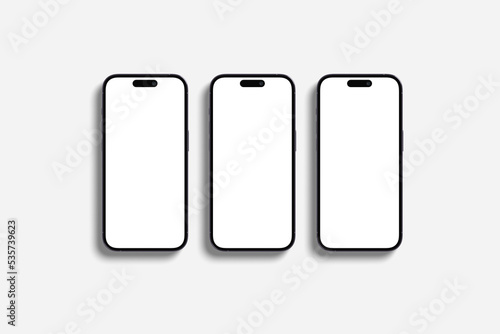 New realistic mobile phone smartphone mockup on white background