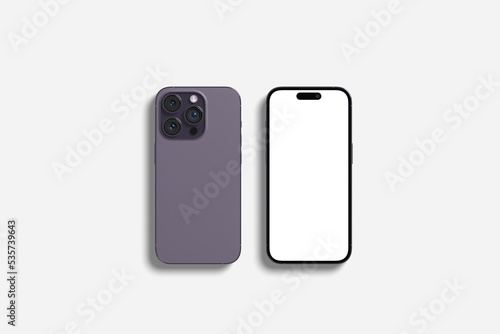 New realistic mobile phone smartphone mockup on white background