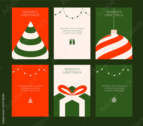 Minimalist Contemporary Christmas Cards Design Set