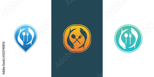 Fish logo design simple concept unique Premium Vector