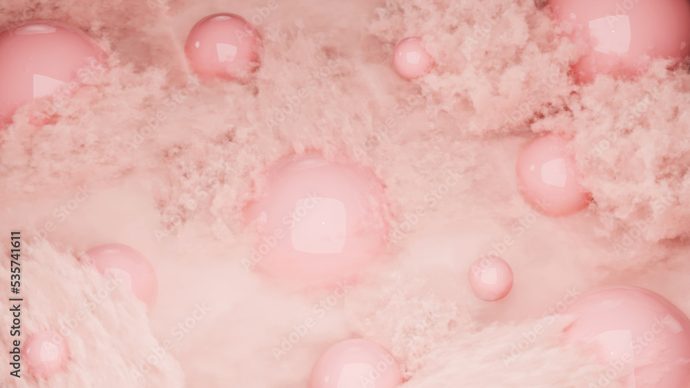 Fototapeta premium Close-up abstract cloud textures of pink bubles