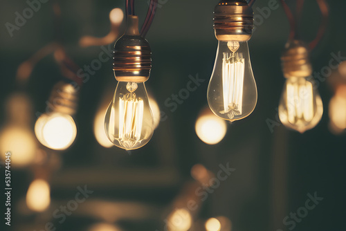 Beautiful closeups of warm, glowing light bulbs. 