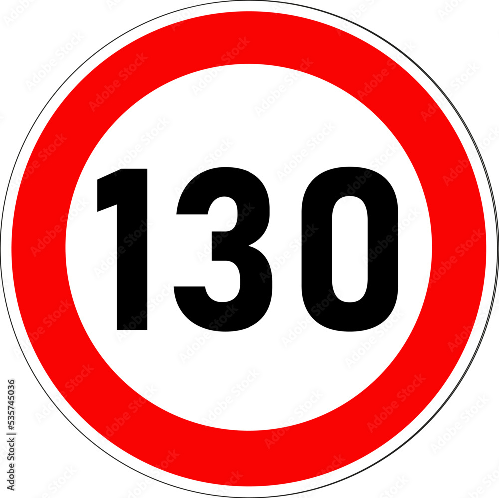 Panneau routier, limitation de vitesse Panneau routier, limitation de vitesse