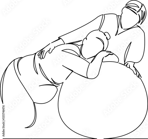childbirth woman giving birth with midwife
