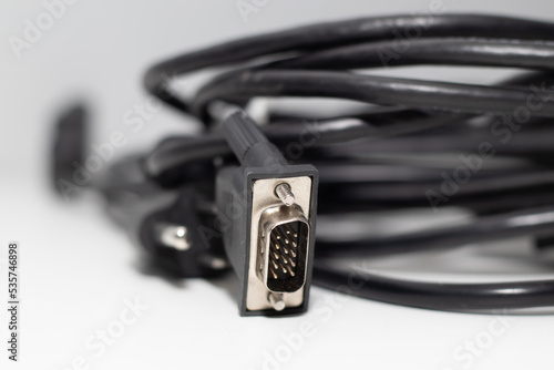 VGA cable for computer, close up