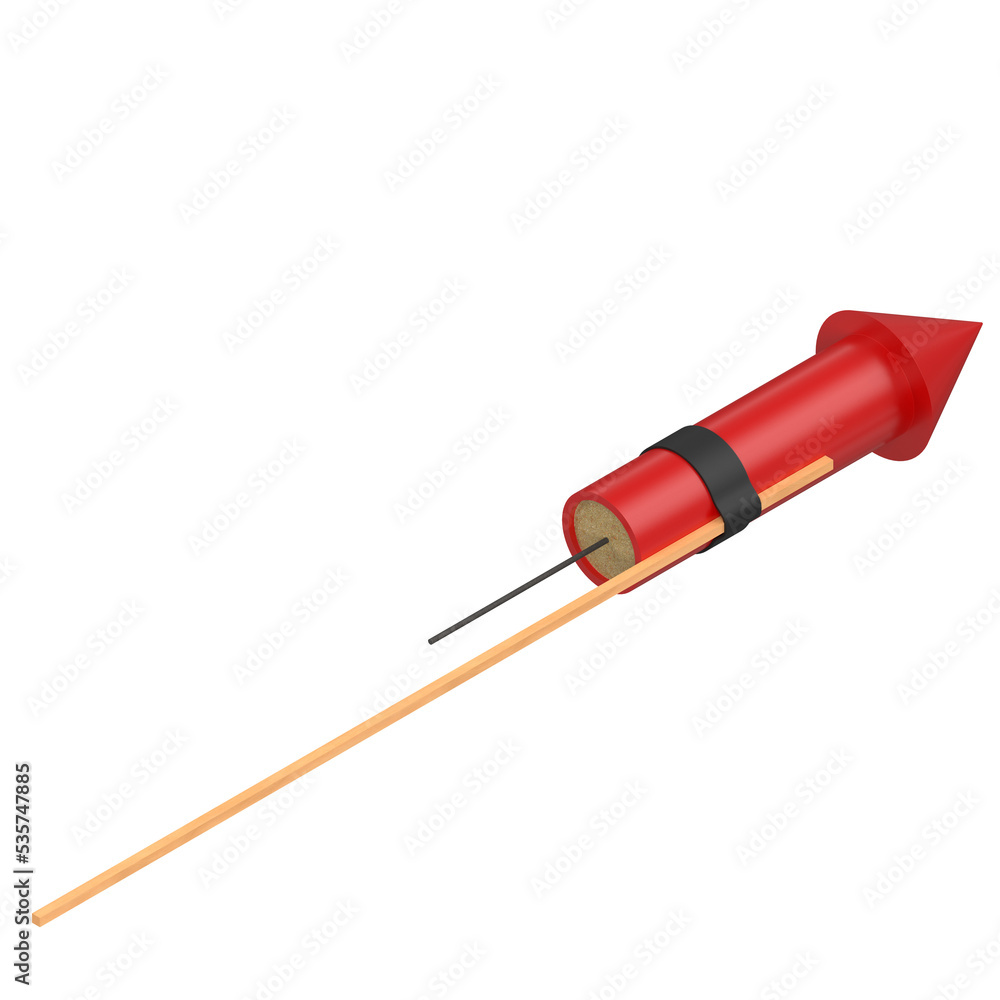 Fototapeta premium 3d rendering illustration of a stylized firework rocket