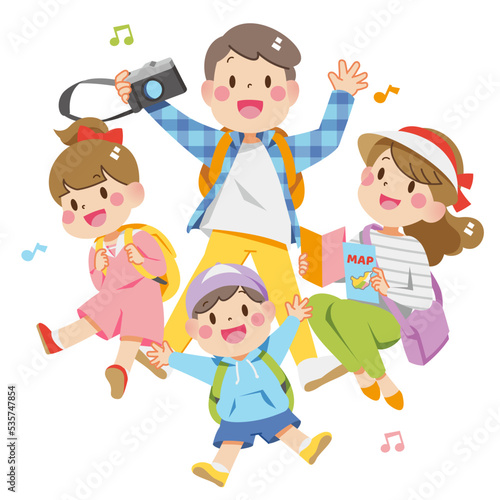 Outdoor-loving family going out