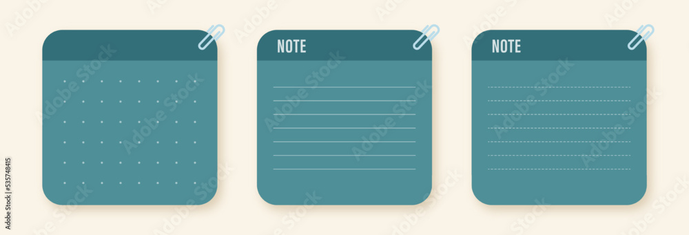 Note message sheet. Square blank paper vector illustration.