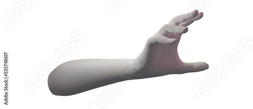 png file of hand or arm 3d illustration rendering, body part with colorful © issaronow