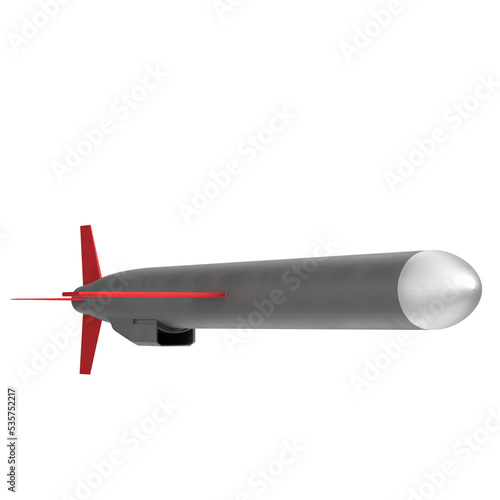 3d rendering illustration of a stylized cruise missile