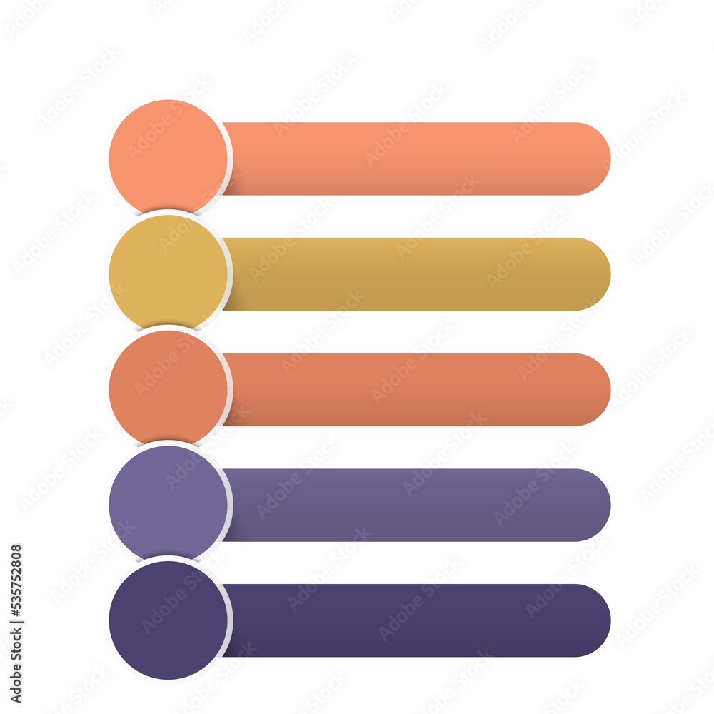 Basic infographic with 5 steps, process or options.