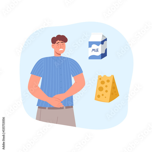 The character is lactose intolerant