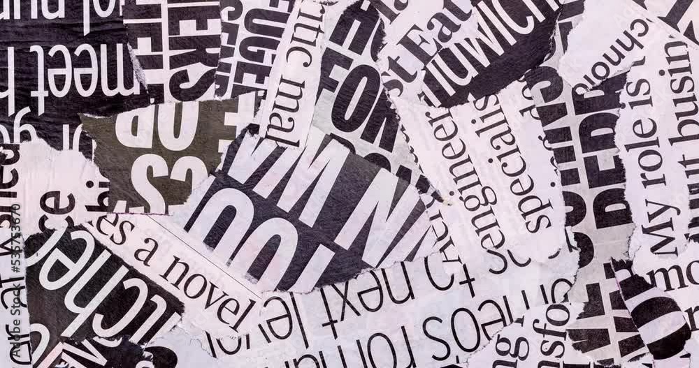 Newsprint Collage Background - Artistic Grunge Mixed Media Animation Newsprint Collage Background - Artistic Grunge Mixed Media Animation