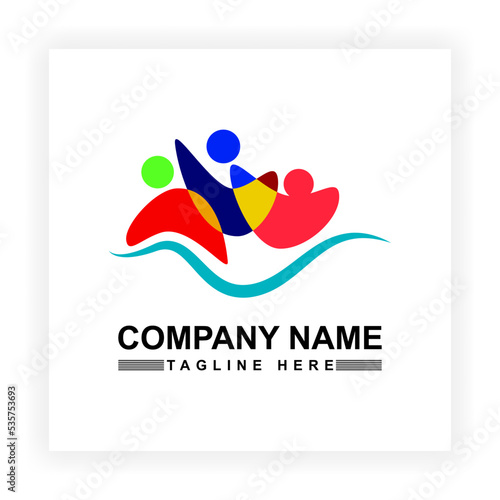 Youth People Logo Template for Scholarships Foundation, Young Community, Youth Center, Study Activity, Teenager Collaboration, School Organization, Future Leadership Foundation.