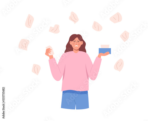 Woman suffering from allergy