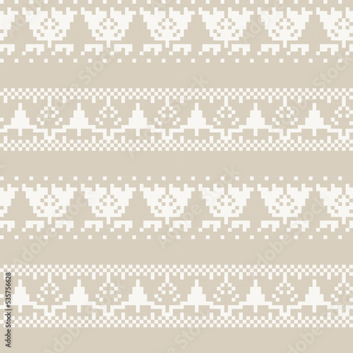 Christmas Tree Fair Isle Seamless Pattern Design