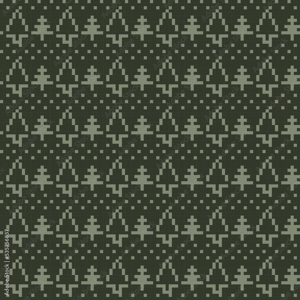 Christmas Tree Fair Isle Seamless Pattern Design Christmas Tree Fair Isle Seamless Pattern Design