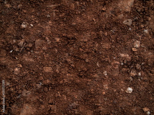 Close up of soil. stony soil filling the frame.
