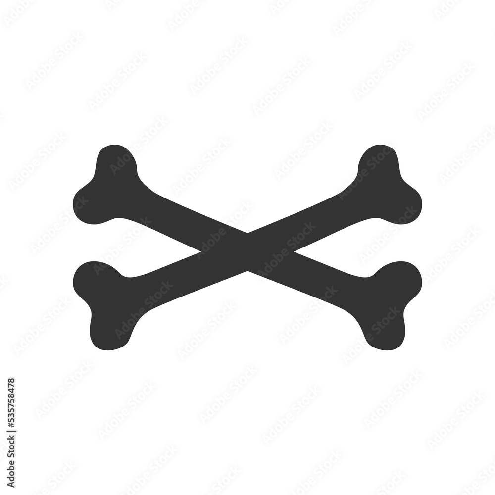 Crossbones icon isolated on white background Crossbones icon isolated on white background