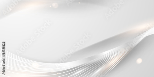 white and gold wave background luxury design vector illustration
