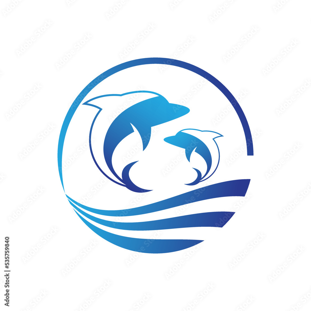 Obraz premium Dolphin logo template vector icon