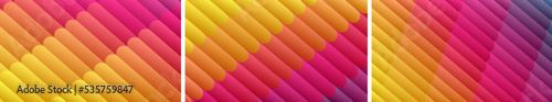 3D background striped symmetric lines. Abstract background with dynamic effect. Creative design poster with vibrant gradients. Vector Illustration for advertising, marketing or presentation.