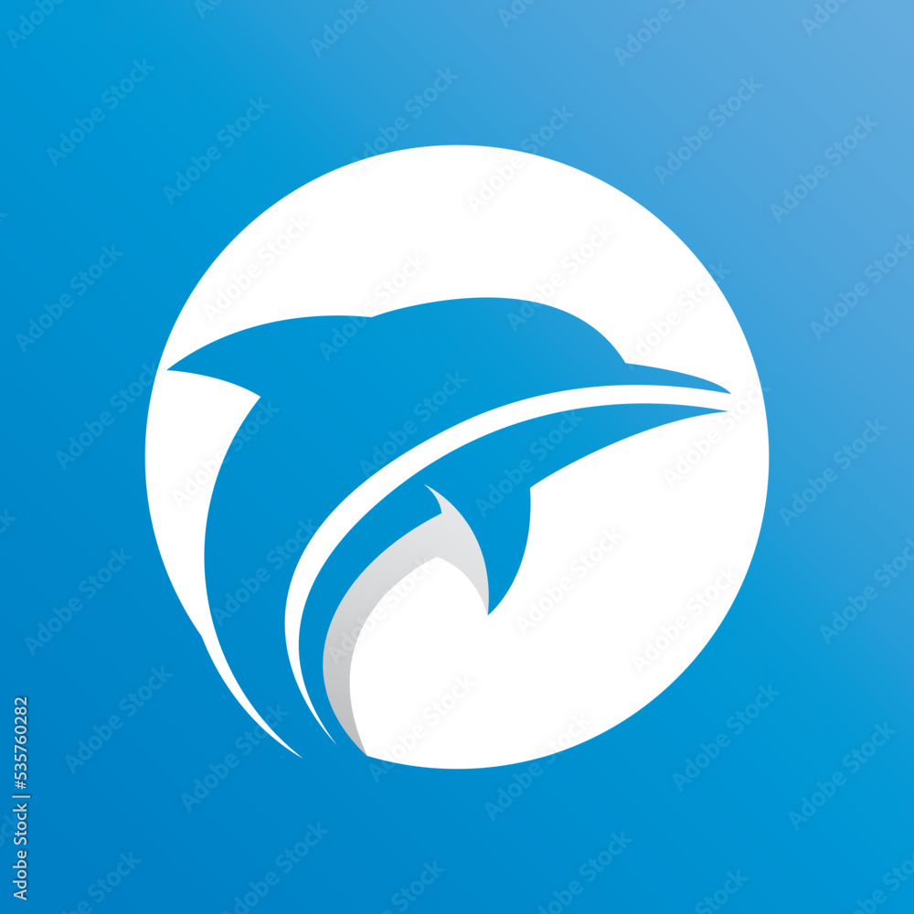 Naklejka premium Dolphin logo template vector icon