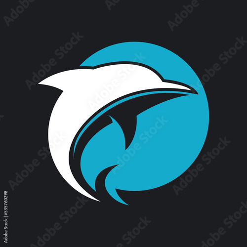 Dolphin logo template vector icon photo